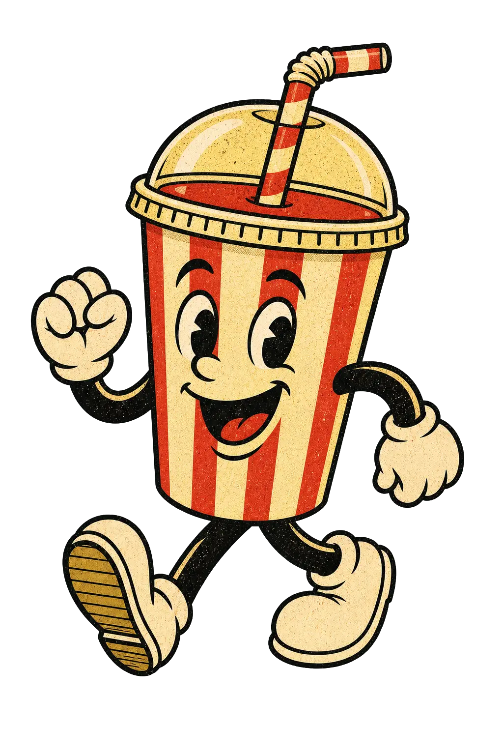 Smiling soda cup mascot